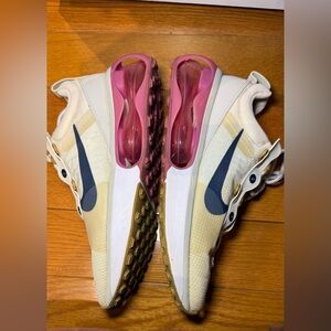 Nike Women's Sneakers in Cream, Pink, and Blue